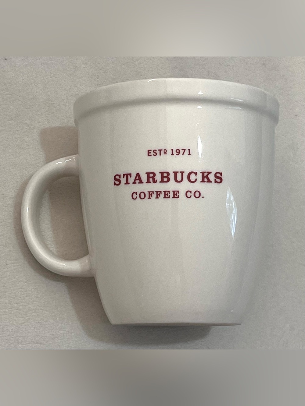 Starbucks Coffee Co 2007 Holiday Abbey White Ceramic Mug with Red Logo Est 1971 - Picture 3 of 9